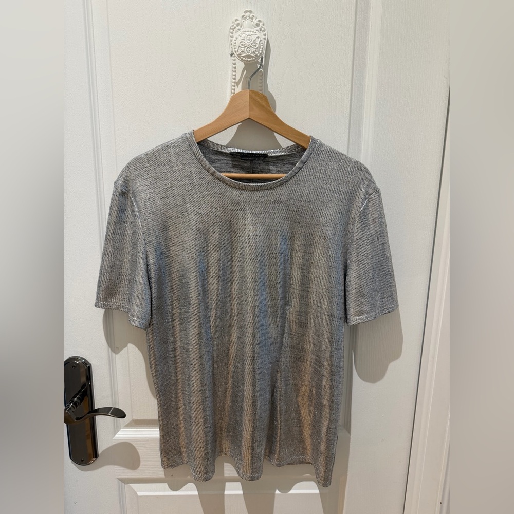 Marie Saint Pierre Women's Crew Neck Short Sleeve Shirt - silver